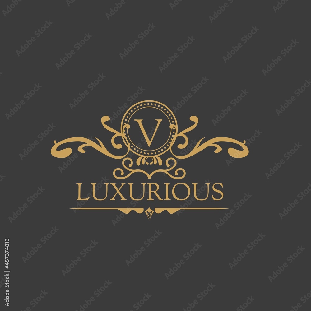 Fototapeta premium Luxury Logo Template in vector for Restaurant, Royalty, Boutique, Cafe, Hotel, Heraldry, Jewelry, Fashion and other vector illustrations