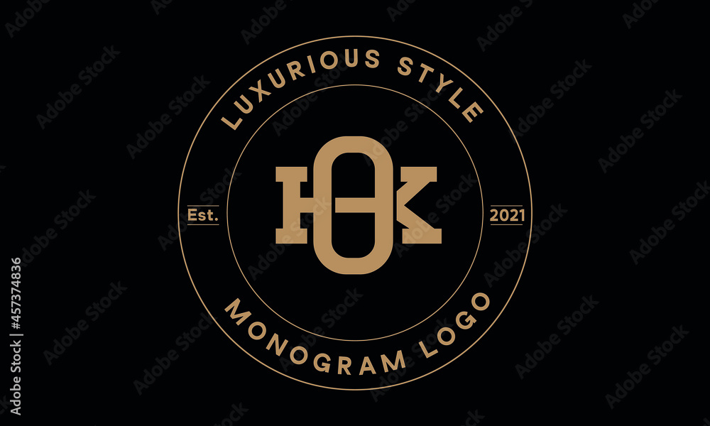 ok or ko monogram abstract emblem vector logo template