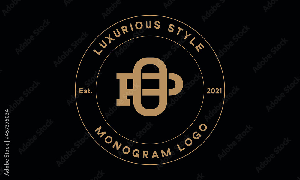 op or po monogram abstract emblem vector logo template
