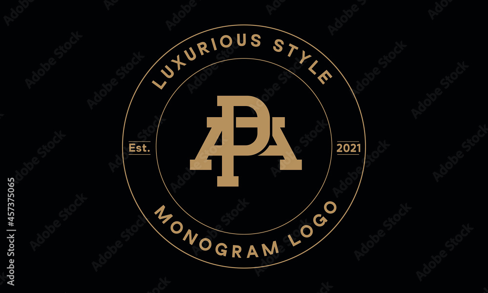 pa or ap monogram abstract emblem vector logo template