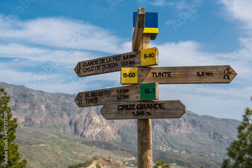 sign at trail head on the Canary Islands / Spain photo