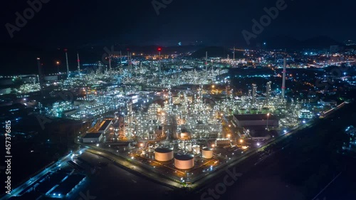 Wallpaper Mural Aerial view Oil refinery. Industrial view at oil refinery plant form industry zone with sunrise and cloudy sky. Torontodigital.ca