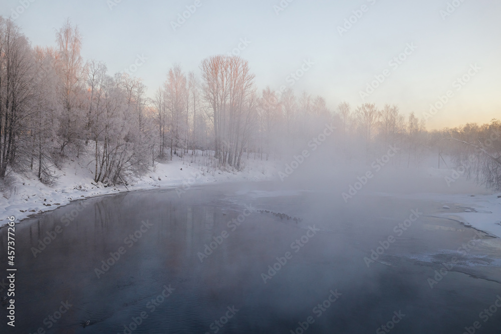 Winter frosty landscape