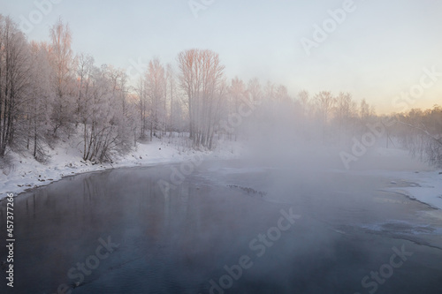 Winter frosty landscape © YuliaB