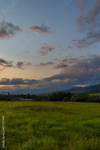 Sunset near Michalova village in national park Muranska planina © luzkovyvagon.cz