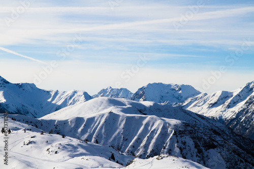 Alpe d’Huez winter mountain scape, horizontal format © Julian