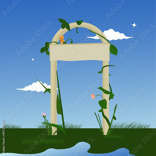 Wedding decoration arch, wedding ceremony entrance gate.