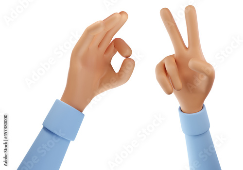 3d render of a hand showing ok sign