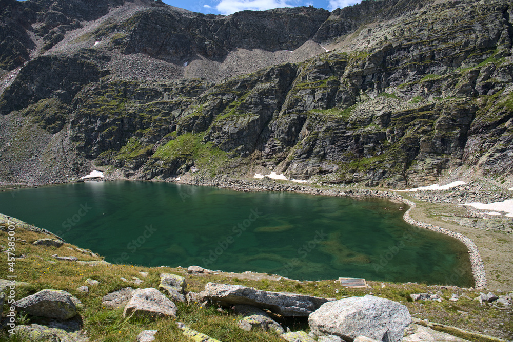 Hiking in Mölltaler Glacier area, high mountains, glacier, waterdams