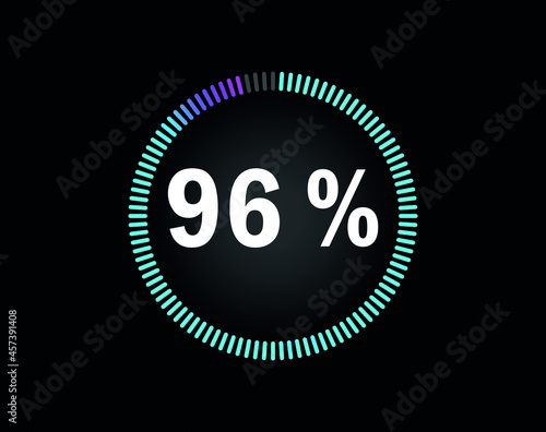 Percent circle diagram showing 96% - indicator with blue to pink gradient