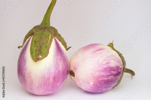 White-lilac eggplant fruit(s) - Rotondo Bianca