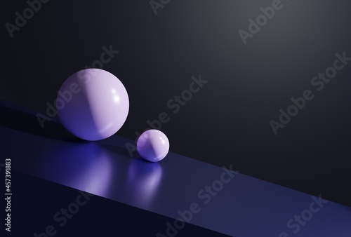 3d beatifully rendered purple balls with shining material