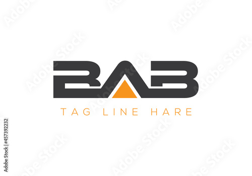 BAB logo design. This logo icon incorporate with abstract shape in the creative way.