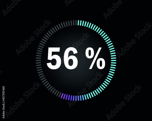 Percent circle diagram showing 56% - indicator with blue to pink gradient