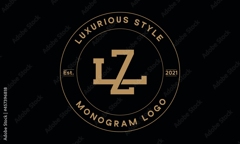 zl or lz monogram abstract emblem vector logo template