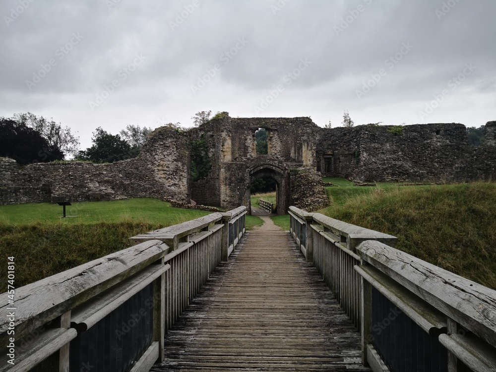 Entrance to Helmsley Castle, Helmsley, North Yorkshire, UK