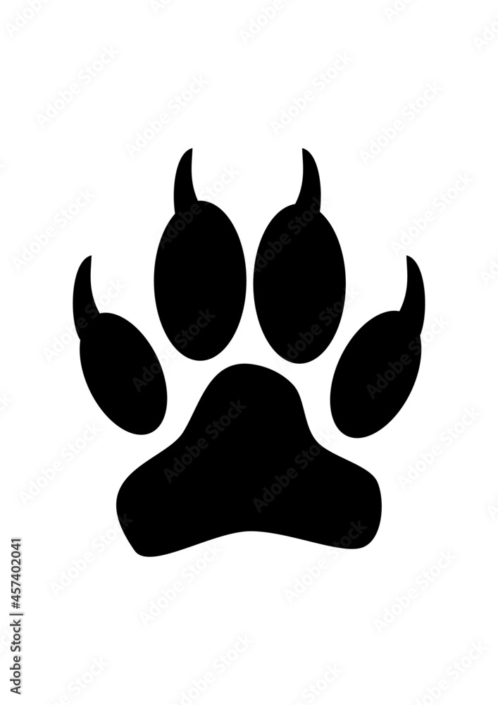 Paw icon. (Paw vector silhouette) Paw icon. (Paw vector silhouette)