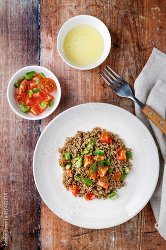 Healthy vegan salad with quinoa