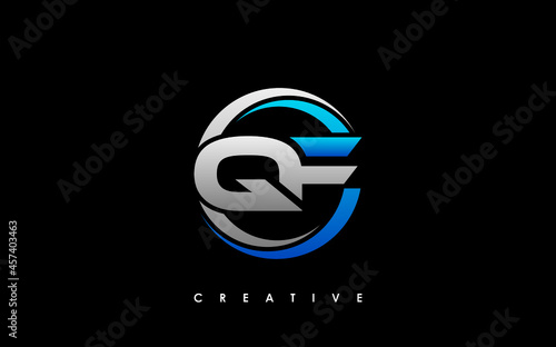 QF Letter Initial Logo Design Template Vector Illustration