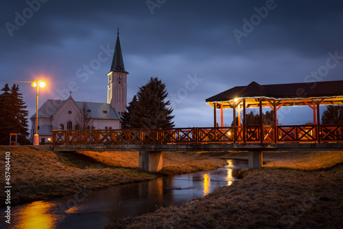 Church in the main square of Turany, Slovakia. photo