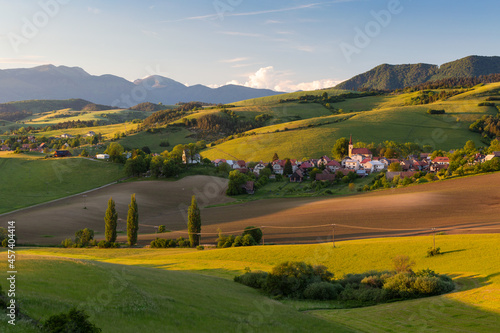Turcianske Jaseno and the rural landscape of Turiec basin, Slovakia. photo