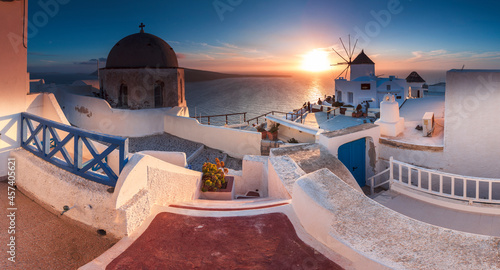 Famous view of Oia town at sunset
