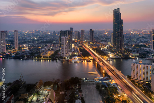 Image of Bangkok city at sunset