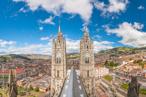 Basilica del Voto Nacional and downtown Quito