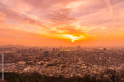 Beautiful landscape and cityscape of Seoul city © Cavan