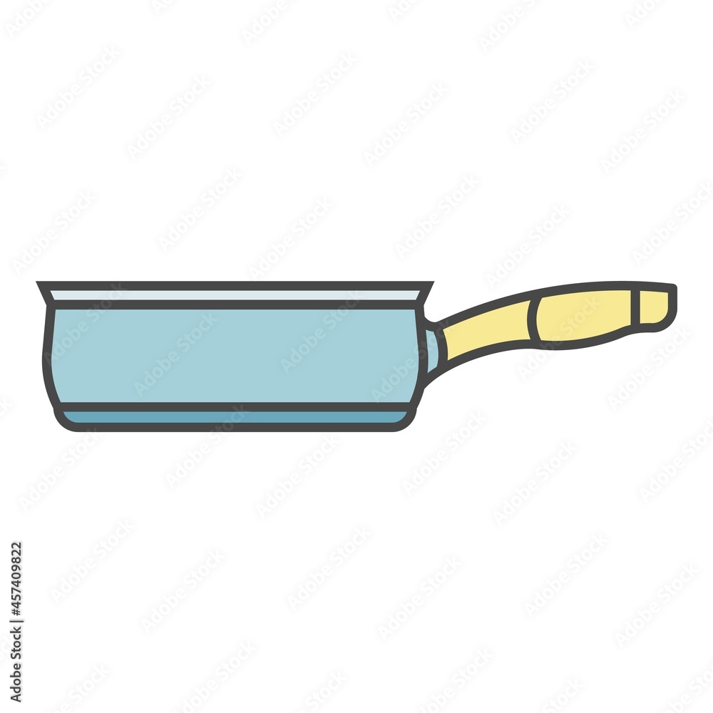 Soup pan icon. Outline soup pan vector icon color flat isolated on white Soup pan icon. Outline soup pan vector icon color flat isolated on white
