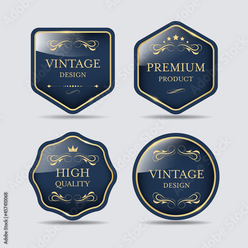 Premium quality label banner, vintage luxury badge design.