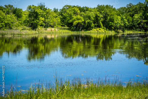 A beautiful lake park in Hagerman Wildlife Refuge, Texas photo