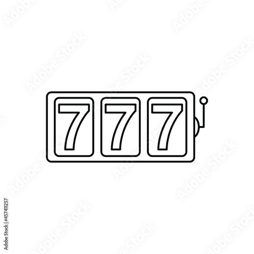 casino badge, seven, symbol of gambling vector