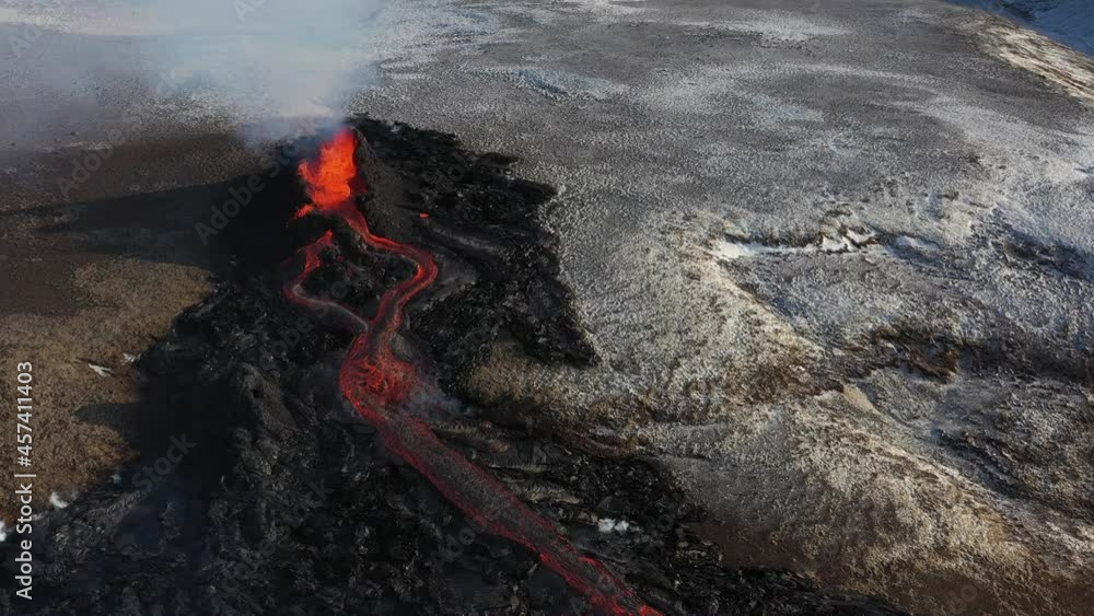New volcano eruption on April 5 2021 in Geldingadalir - Fagradalsfjall New volcano eruption on April 5 2021 in Geldingadalir - Fagradalsfjall
