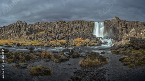 Öxarárfoss is a waterfall in Þingvellir National Park, photo