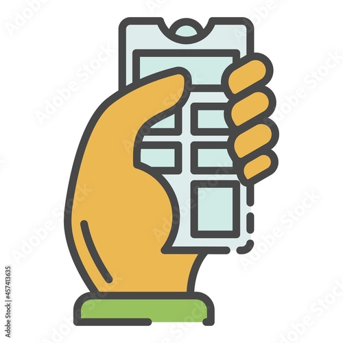 Wireless control icon. Outline wireless control vector icon color flat isolated on white