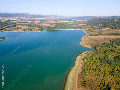 Fototapeta Naklejka Na Ścianę i Meble -  Aerial view of Sopot Reservoir, Bulgaria