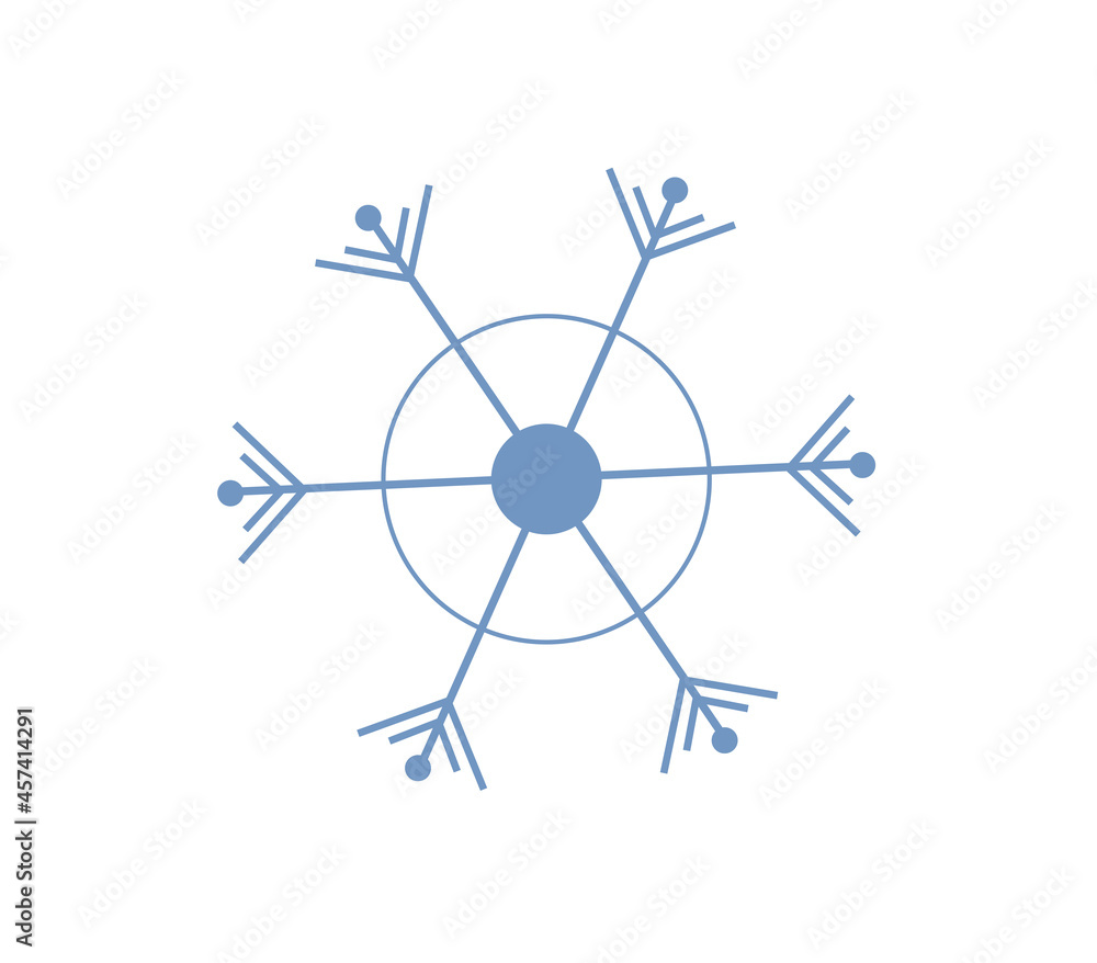 Minimalistic blue vectone snowflake on a white background. For Christmas decorations Minimalistic blue vectone snowflake on a white background. For Christmas decorations