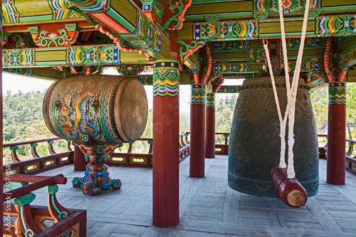 Bell and drum for Buddhist rituals at the Naksansa Temple