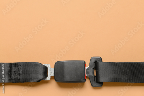 Car seat belt on color back...