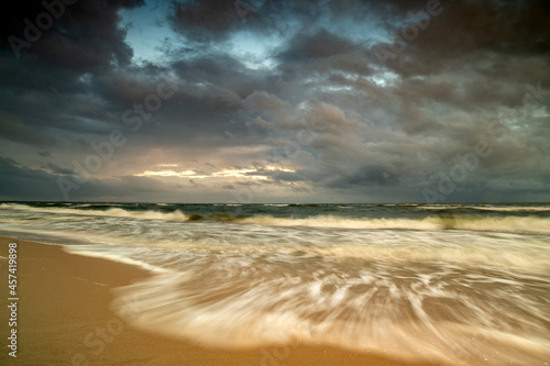 Fototapeta Naklejka Na Ścianę i Meble -  Landscape above the sea. Sand, beach and sea. Landscape from the Baltic Sea.