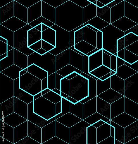 Technology background with micro circuit board. Seamless high tech pattern. IT texture. Stock vector illustration.