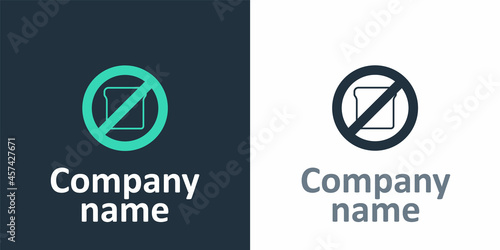 Logotype Gluten free grain icon isolated Logotype background. No wheat sign. Food intolerance symbols. Logo design template element. Vector