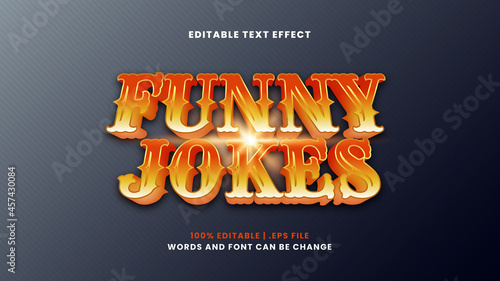 Funny jokes editable text effect in modern 3d style