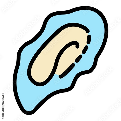 Sea mollusc icon. Outline illustration of sea mollusc vector icon color flat isolated on white