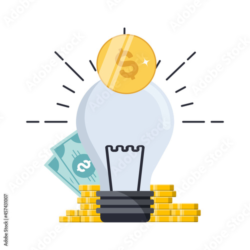 funding concept in flat style. Investment, money.