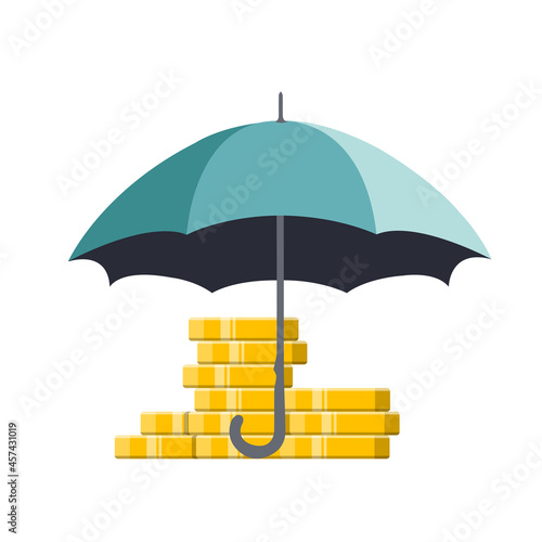Finance Insurance. Investment. Money security. Flat vector illustration