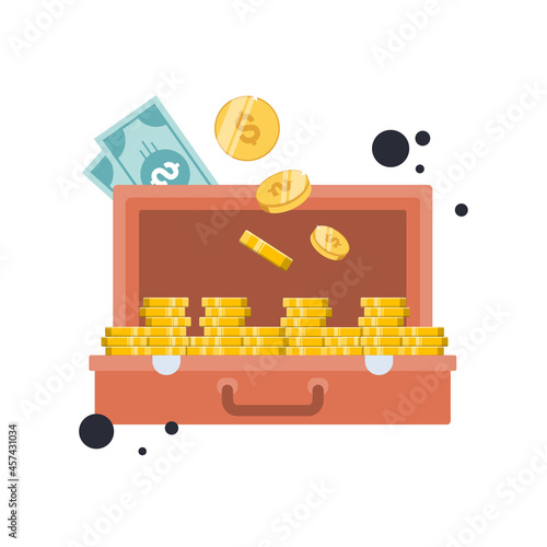 Finance Insurance. Money Investment. Money security. Flat vector illustration
