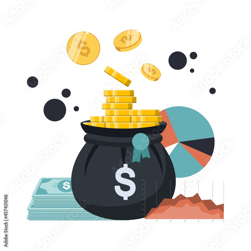 Finance Insurance. Investment. Money security. Flat vector illustration