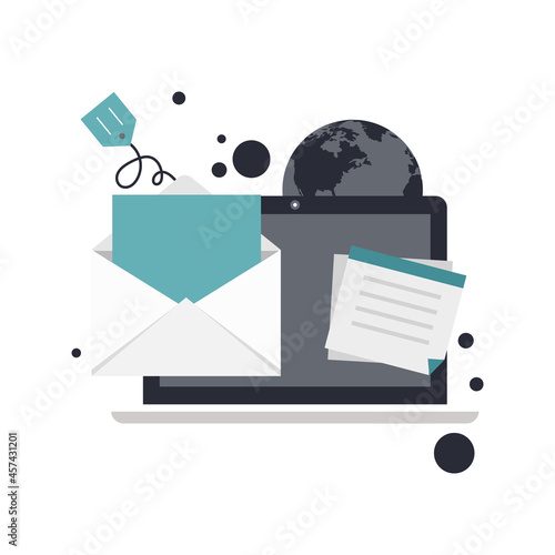 Flat design concept of regularly distributed news publication via e-mail with some topics of interest to its subscribers. Flat vector illustration. Newsletter concept